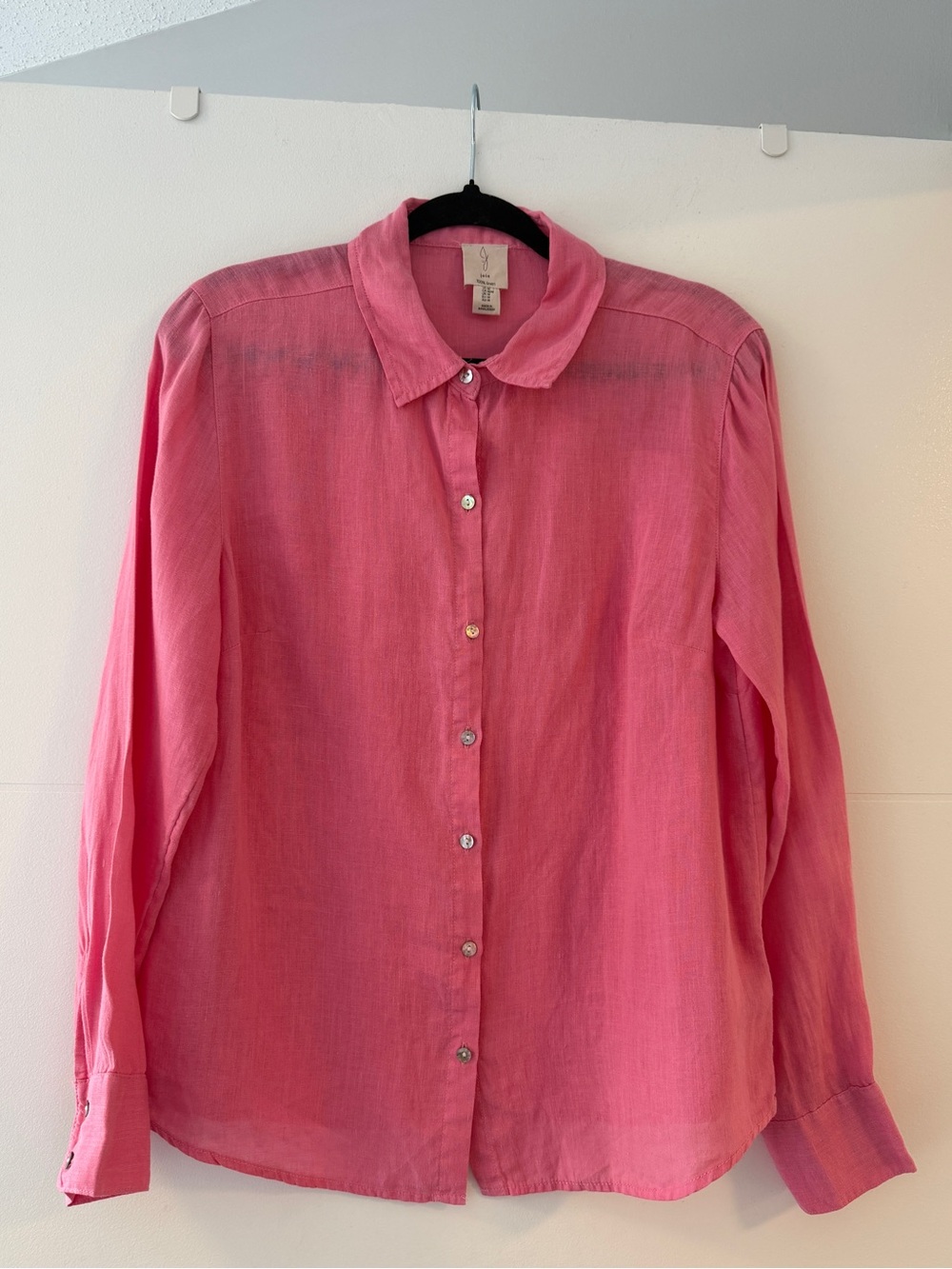 Joie 100% Linen Pink Button Down Shirt Size Medium